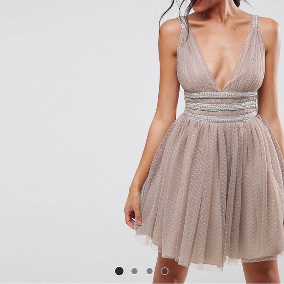 ASOS Dresses & Skirts - ASOS Tulle Strappy Embellished Mini Skater Dress